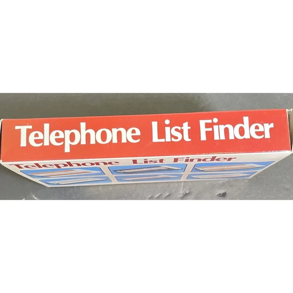 Vintage Telephone List Finder With Chrome Trimmed Design & Woodgrain Look